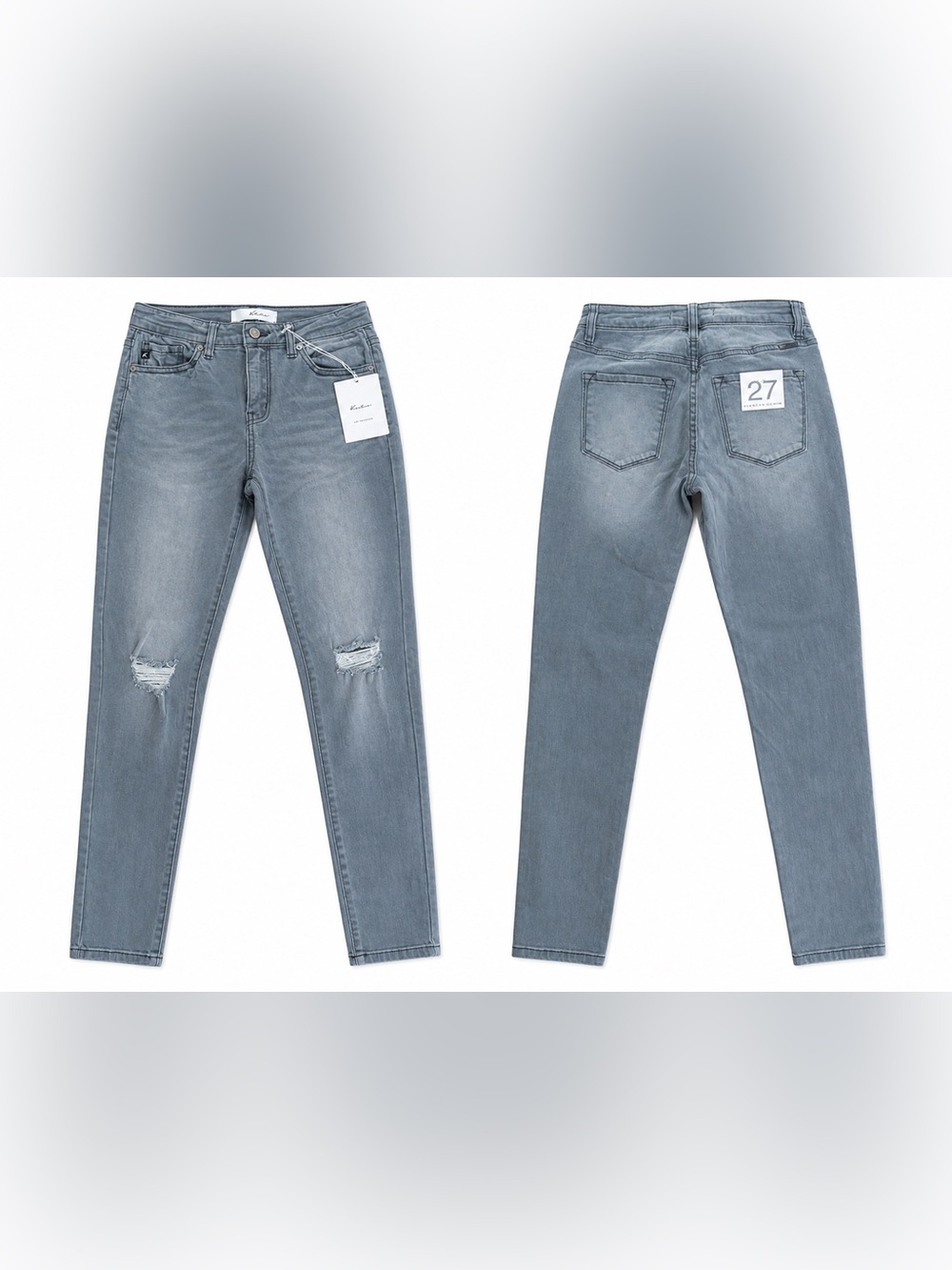 KanCan Light Gray Distressed Skinny Jeans Size 27 | Size 4 | High Rise | NWT